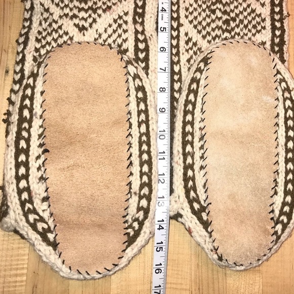 Wool Handmade Knit Tall Moccasin  Indoor Slipper Shoe Leg Warmer - Picture 6 of 9
